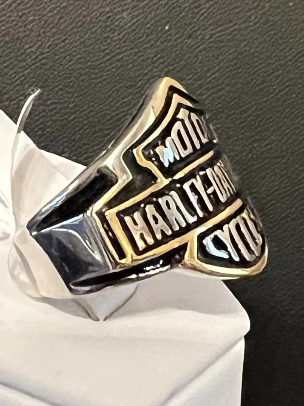 2-Tone Harley-Davidson Bar and Shield Ring Size 9, 12 (404)